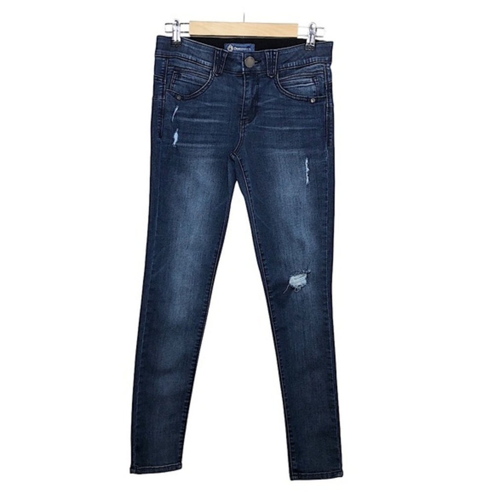 Democracy AB Technology Stretchy Mid Rise Ripped Slim Booty Lift Skinny Jeans 4‎